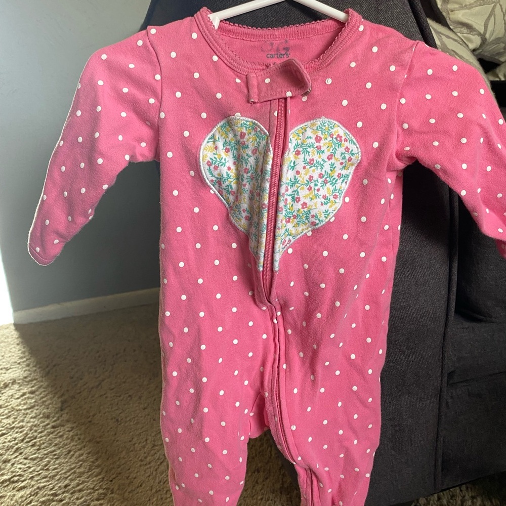 Carter's Pink Polka Dot Heart One Piece